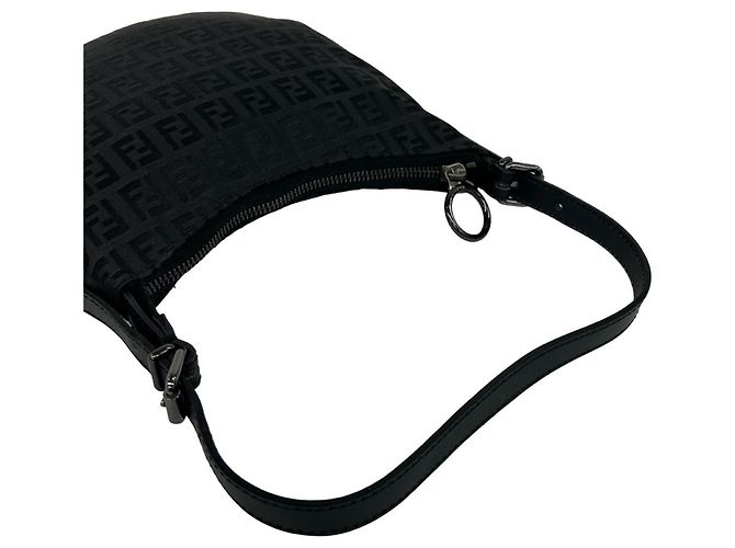 Fendi Vintage Zucchino FF Pattern Mini Schultertasche Schwarz - Ansicht 4