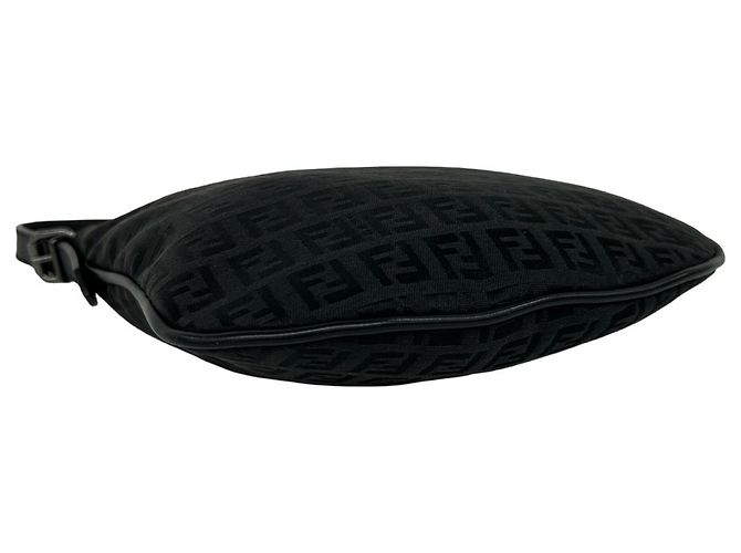 Fendi Vintage Zucchino FF Pattern Mini Schultertasche Schwarz - Ansicht 7