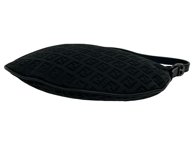 Fendi Vintage Zucchino FF Pattern Mini Schultertasche Schwarz - Ansicht 8