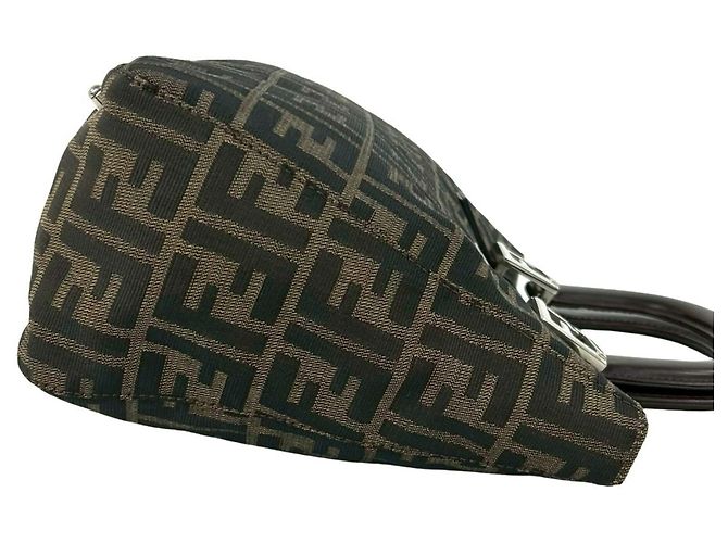 Fendi Vintage Zucca FF Handtasche Tote Braun Schwarz - Ansicht 6
