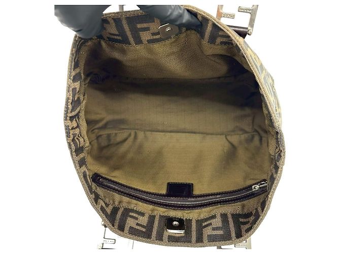 Fendi Vintage Zucca FF Handtasche Tote Braun Schwarz - Ansicht 9
