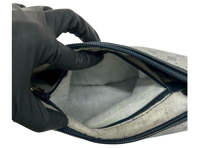 Gucci Vintage Micro GG Logo Schultertasche Marineblau - Ansicht 10