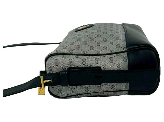 Gucci Vintage Micro GG Logo Schultertasche Marineblau - Ansicht 5