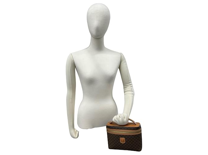 Céline Celine Vintage Macadam Blazon Triomphe Pattern Handtasche Braun - Ansicht 2