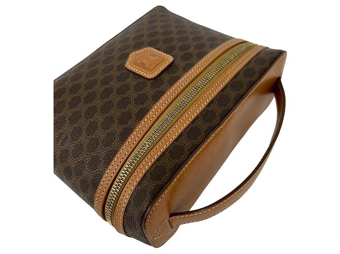 Céline Celine Vintage Macadam Blazon Triomphe Pattern Handtasche Braun - Ansicht 4