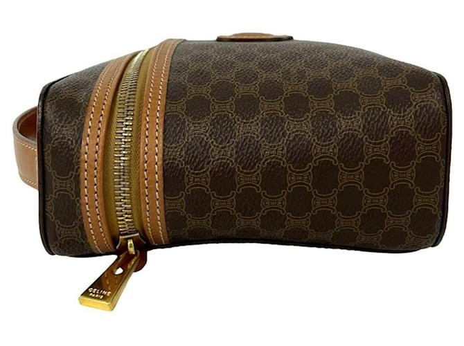 Céline Celine Vintage Macadam Blazon Triomphe Pattern Handtasche Braun - Ansicht 5