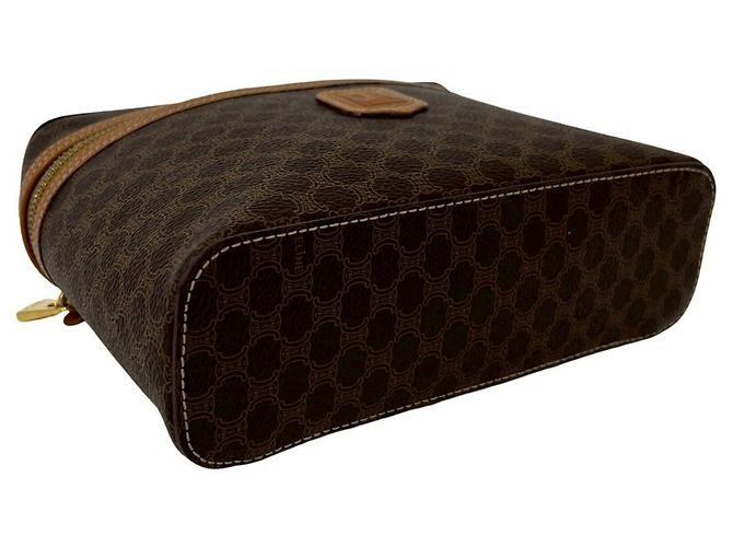 Céline Celine Vintage Macadam Blazon Triomphe Pattern Handtasche Braun - Ansicht 7