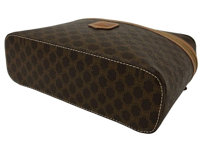 Céline Celine Vintage Macadam Blazon Triomphe Pattern Handtasche Braun - Ansicht 8