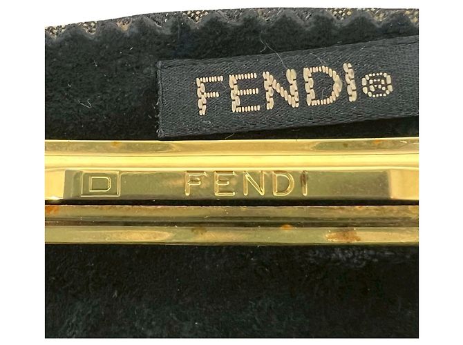 Fendi Zucca FF Pattern Canvas Barrette Schwarz Khaki - Ansicht 2