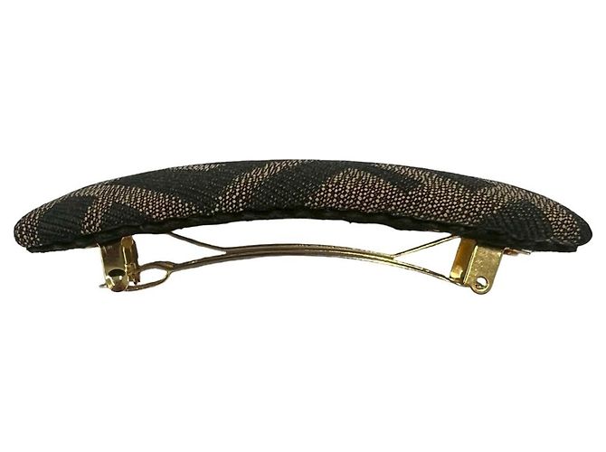 Fendi Zucca FF Pattern Canvas Barrette Schwarz Khaki - Ansicht 4