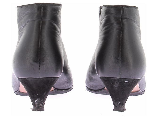 Céline Botines de cuero negro - vista 3