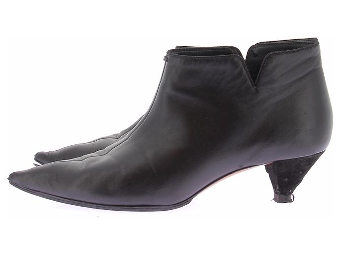 Céline Botines de cuero negro - vista 5