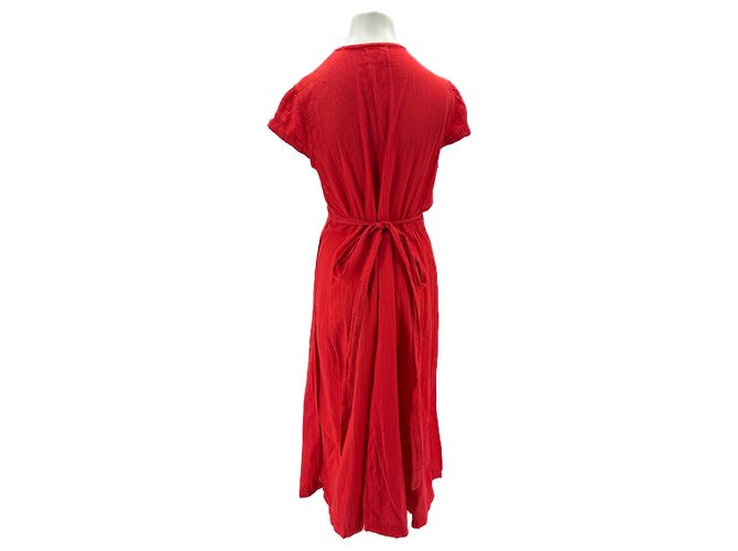 Vestido cruzado de algodón rojo Baume & Mercier Roja - vista 2