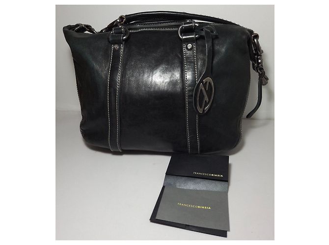 Autre Marque Francesco Biasia borsa a mano in pelle nera Nero - vista 8