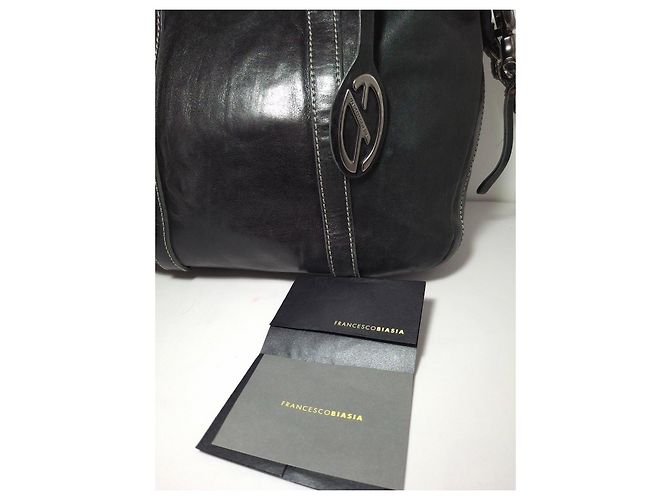 Autre Marque Francesco Biasia borsa a mano in pelle nera Nero - vista 9