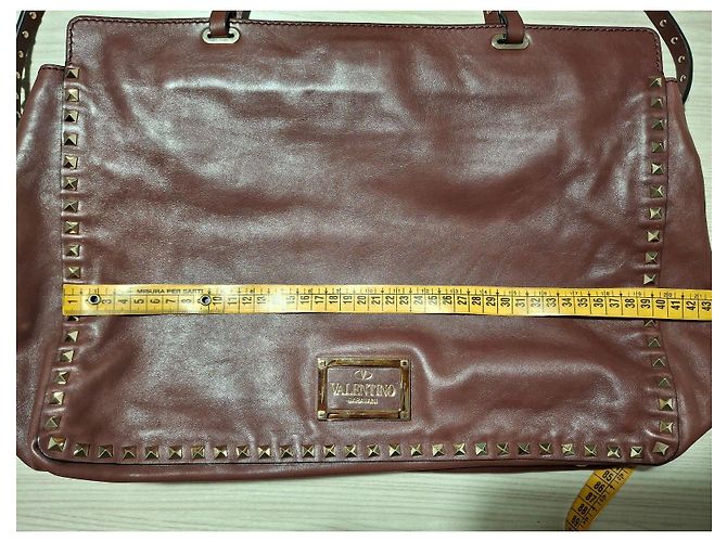 Valentino Garavani Rockstud Leather Tote Bag Burgundy Dark red - view 14