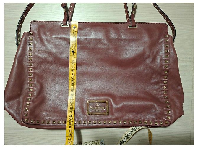 Valentino Garavani Rockstud Leather Tote Bag Burgundy Dark red - view 15