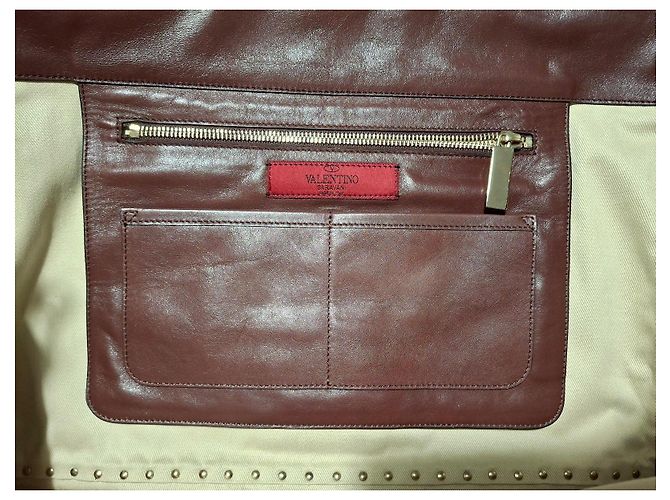 Valentino Garavani Rockstud Leather Tote Bag Burgundy Dark red - view 2