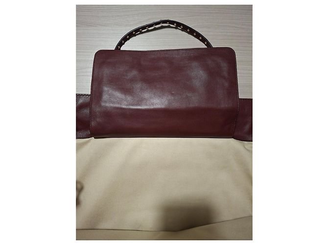 Valentino Garavani Rockstud Leather Tote Bag Burgundy Dark red - view 4
