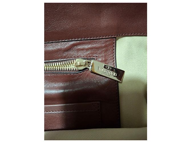 Valentino Garavani Rockstud Leather Tote Bag Burgundy Dark red - view 5