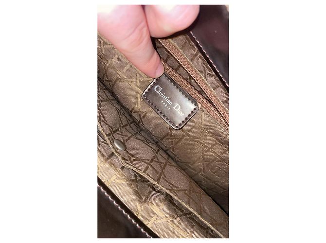 Christian Dior Bolso de charol marrón oscuro - vista 10