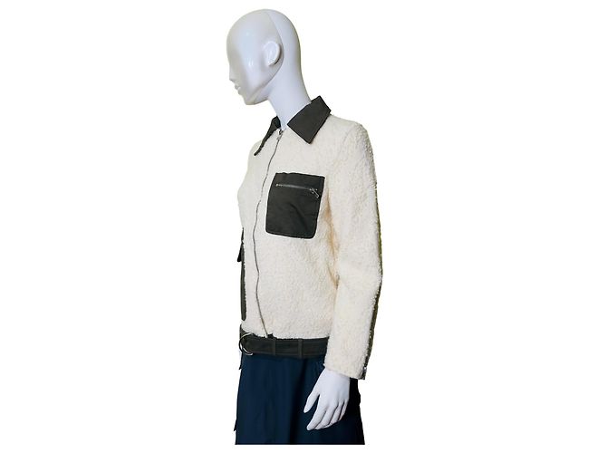 Autre Marque Elleme Paris Giacca Teddy bianca e verde scuro Bianco - vista 2