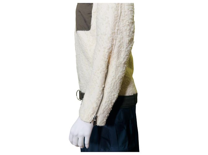 Autre Marque Elleme Paris Giacca Teddy bianca e verde scuro Bianco - vista 3