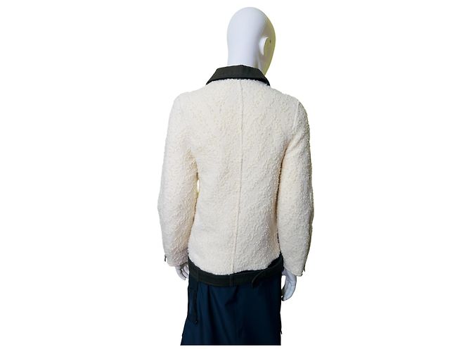 Autre Marque Elleme Paris Giacca Teddy bianca e verde scuro Bianco - vista 4