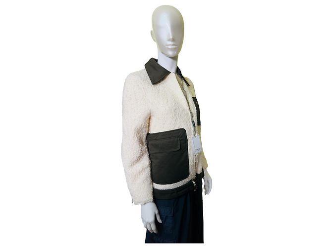 Autre Marque Elleme Paris Giacca Teddy bianca e verde scuro Bianco - vista 5