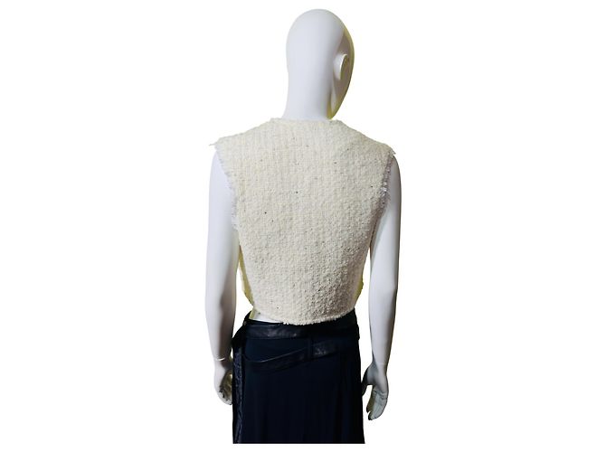 Ba&Sh Chaleco corto de tweed marfil Blanco - vista 4