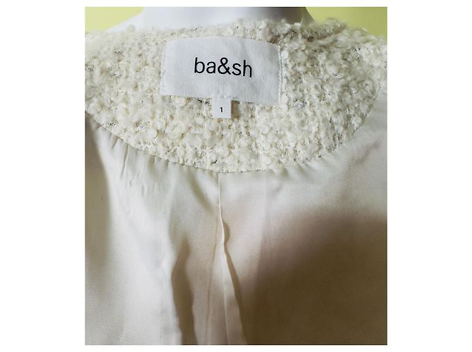 Ba&Sh Chaleco corto de tweed marfil Blanco - vista 6