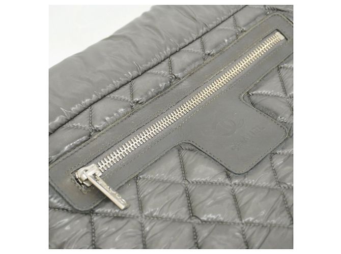 Borsa a tracolla Chanel Coco Cocoon in nylon grigio Marrone - vista 11