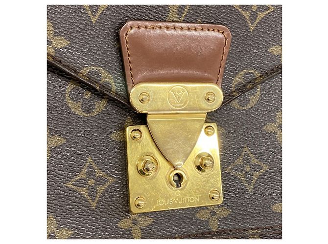 Borsa Louis Vuitton Monogram Monceau 28 Marrone - vista 12