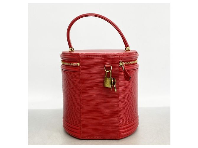 Borsa Louis Vuitton Epi Cannes in rosso Castilian - vista 9