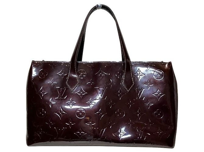 Borsa Louis Vuitton Monogram Vernis Wilshire PM Bordò - vista 2