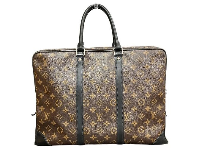 Borsa Portadocumenti Voyage Monogram Macassar Louis Vuitton Marrone - vista 2