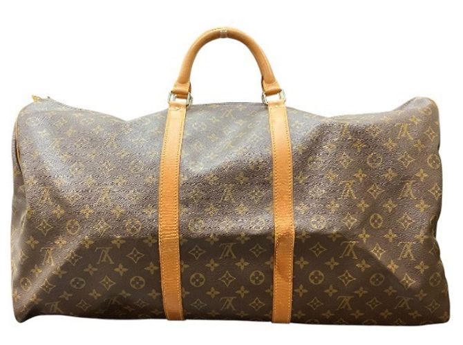 Borsa Louis Vuitton Monogram Keepall Bandoulière 60 Marrone - vista 2