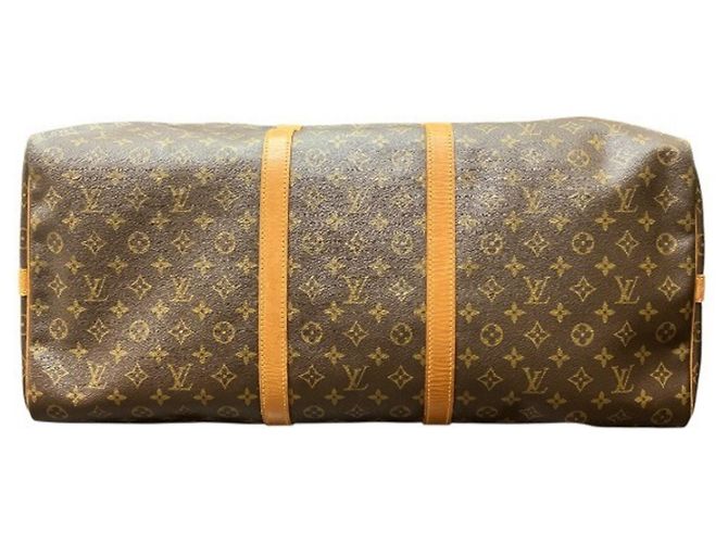 Borsa Louis Vuitton Monogram Keepall Bandoulière 60 Marrone - vista 3
