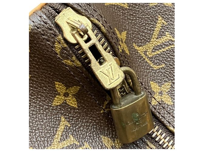 Borsa Louis Vuitton Monogram Keepall Bandoulière 60 Marrone - vista 8