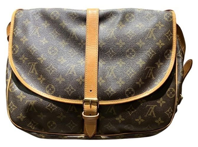 Borsa Louis Vuitton Monogram Saumur 35 Borsa a tracolla Marrone - vista 2