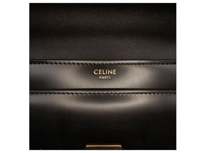 Céline Borsa a tracolla Celine Triomphe in pelle di vitello lucida nera Nero - vista 5
