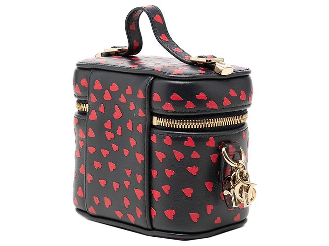Lady Dior Vanity Case in micro pelle di agnello blu con stampa a cuore Blu navy - vista 2