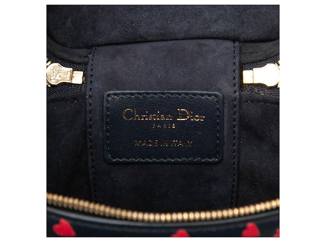 Lady Dior Vanity Case in micro pelle di agnello blu con stampa a cuore Blu navy - vista 5