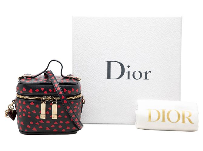 Lady Dior Vanity Case in micro pelle di agnello blu con stampa a cuore Blu navy - vista 8