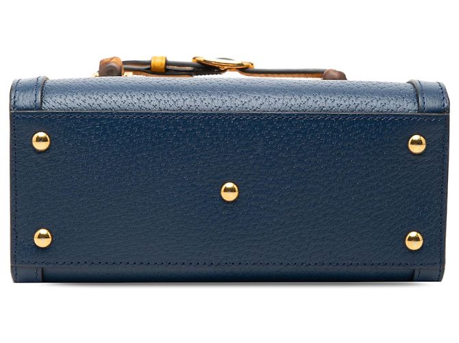 Borsa Diana Gucci in pelle di vitello Bamboo blu Blu scuro - vista 3