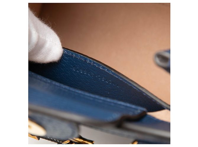 Borsa Diana Gucci in pelle di vitello Bamboo blu Blu scuro - vista 6