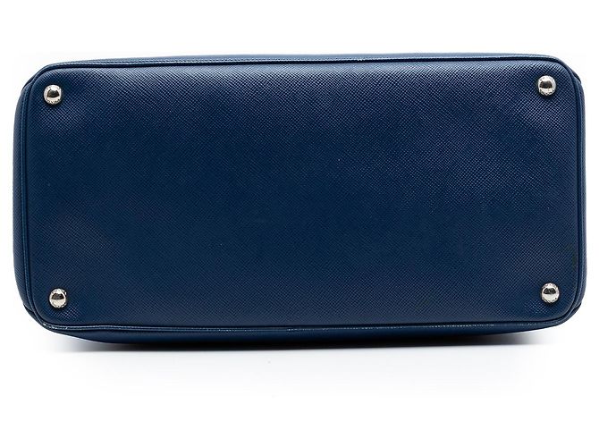 Prada Blue Saffiano Cuir Turnlock Twin Satchel Tasche Blau - Ansicht 3