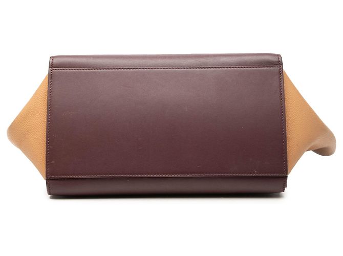 Céline Borsa Celine Red Small Tricolor Leather Trapeze Rosso Bordò - vista 3