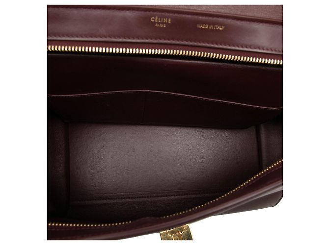 Céline Borsa Celine Red Small Tricolor Leather Trapeze Rosso Bordò - vista 4