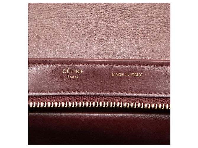 Céline Borsa Celine Red Small Tricolor Leather Trapeze Rosso Bordò - vista 5